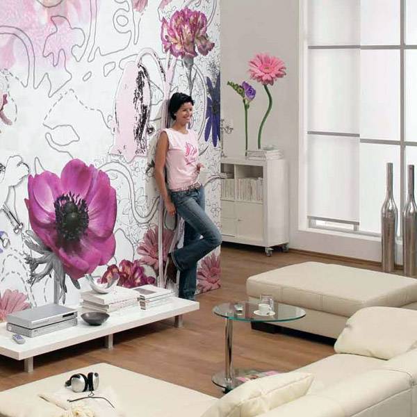 Виниловые цветы - красивые стикеры на стену