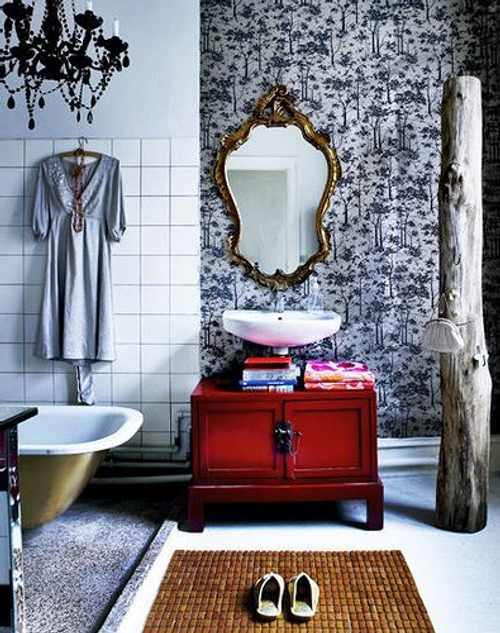 Дизайн ванной комнаты в ретро стиле
