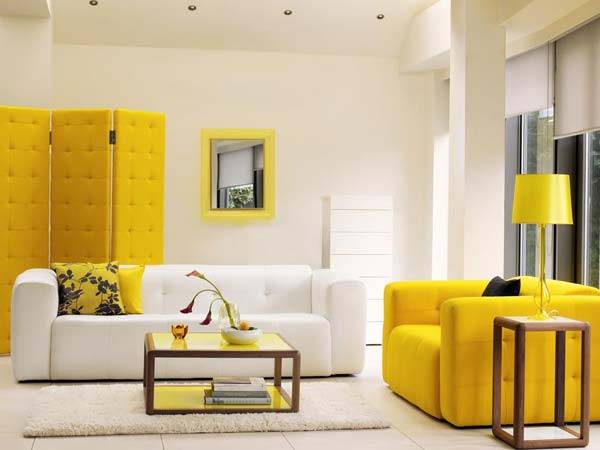 Желтый цвет в дизайне и декоре интерьера