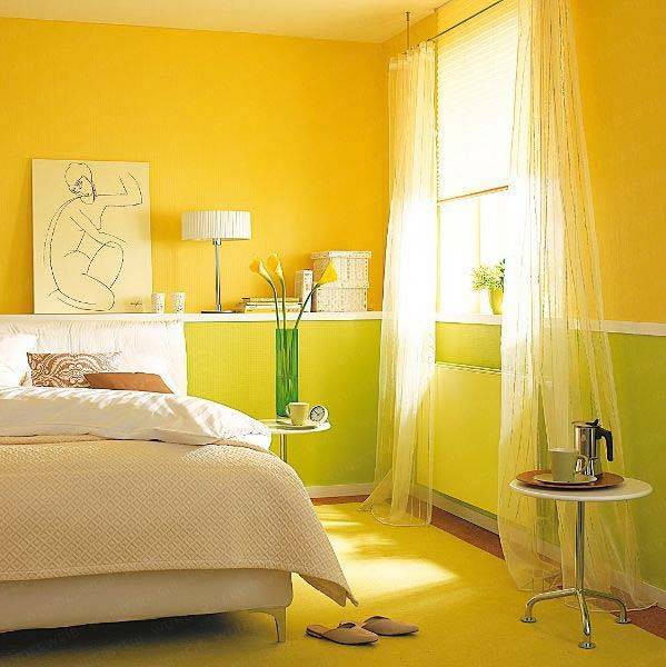 Солнечная спальня. Желтый цвет в интерьере спальни