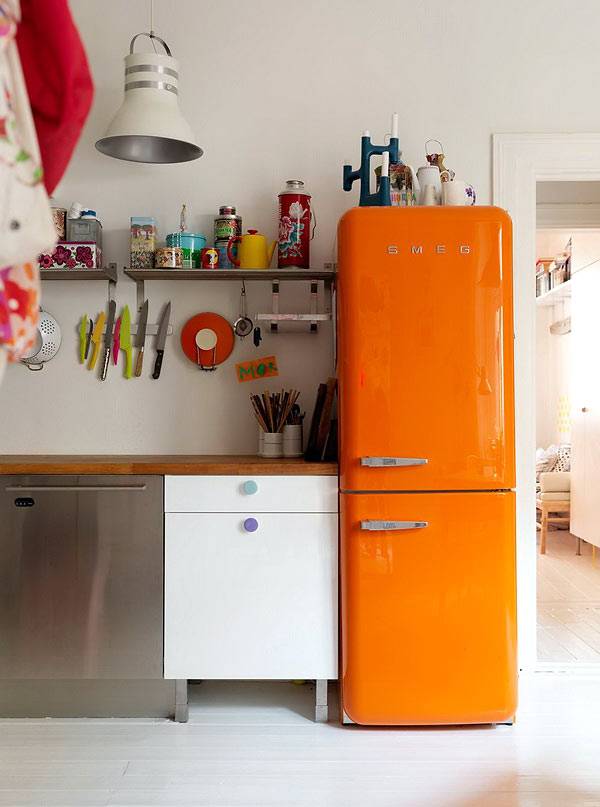 Ретро-холодильники SMEG в современном интерьере кухни