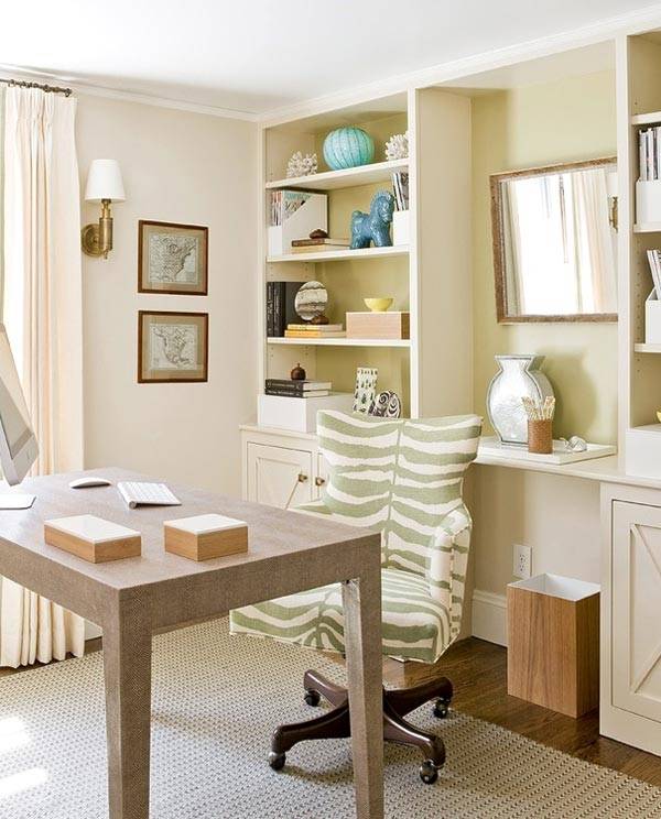 Дизайн интерьера домашнего офиса, оформление рабочего кабинета