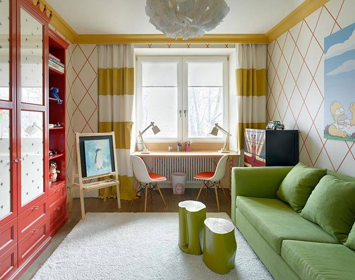 Смелые цвета в интерьере московской квартиры. Дизайнеры Екатерина Федорова и Мария Пилипенко