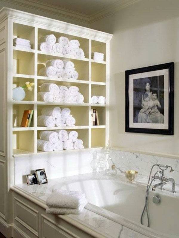 Дизайн красивой ванной — размещаем полку в санузле