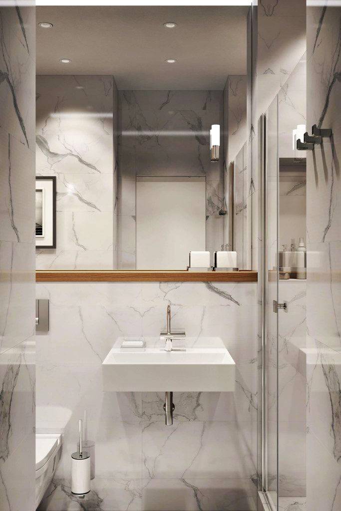 Мраморная плитка в дизайне интерьера ванной комнаты фото