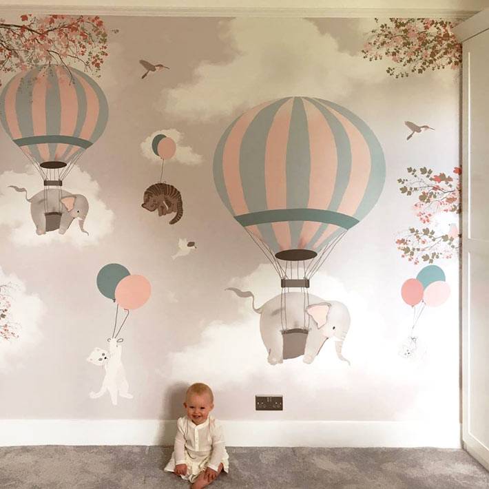 воздушные шары рисунки для детских комнат фото