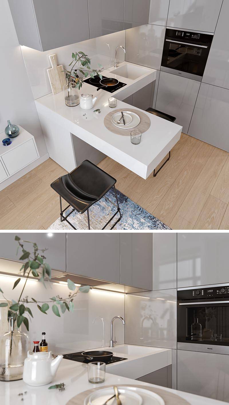 Концептуальный дизайн кухни для небольшой квартиры
