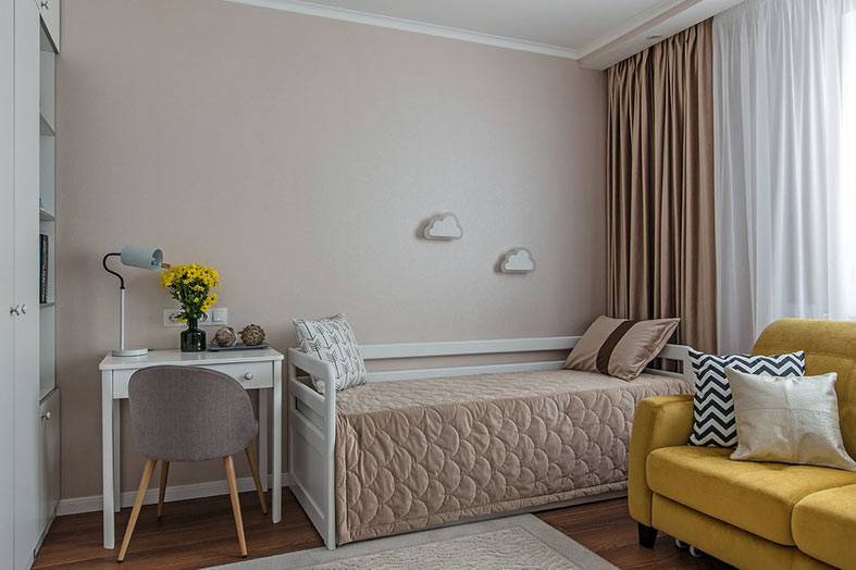 Двухкомнатная квартира для 5 человек, дизайн Елены Карасаевой