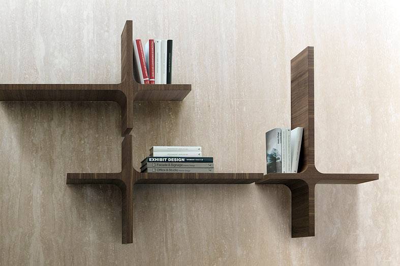 5 модных деревянных книжных полок от итальянской фирмы Porada